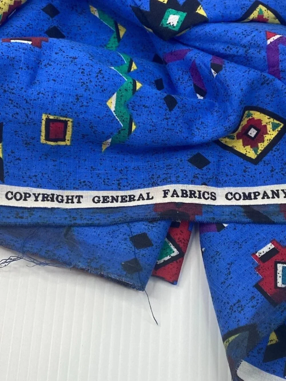 Blue Aztec Design Fabric 22x58in General Fabric Company